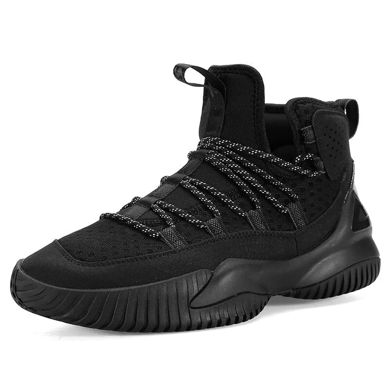 PEAK Men Court Basketball Shoes Cushioning Sneakers Black DA830551 warm weather Anti Slip Feature