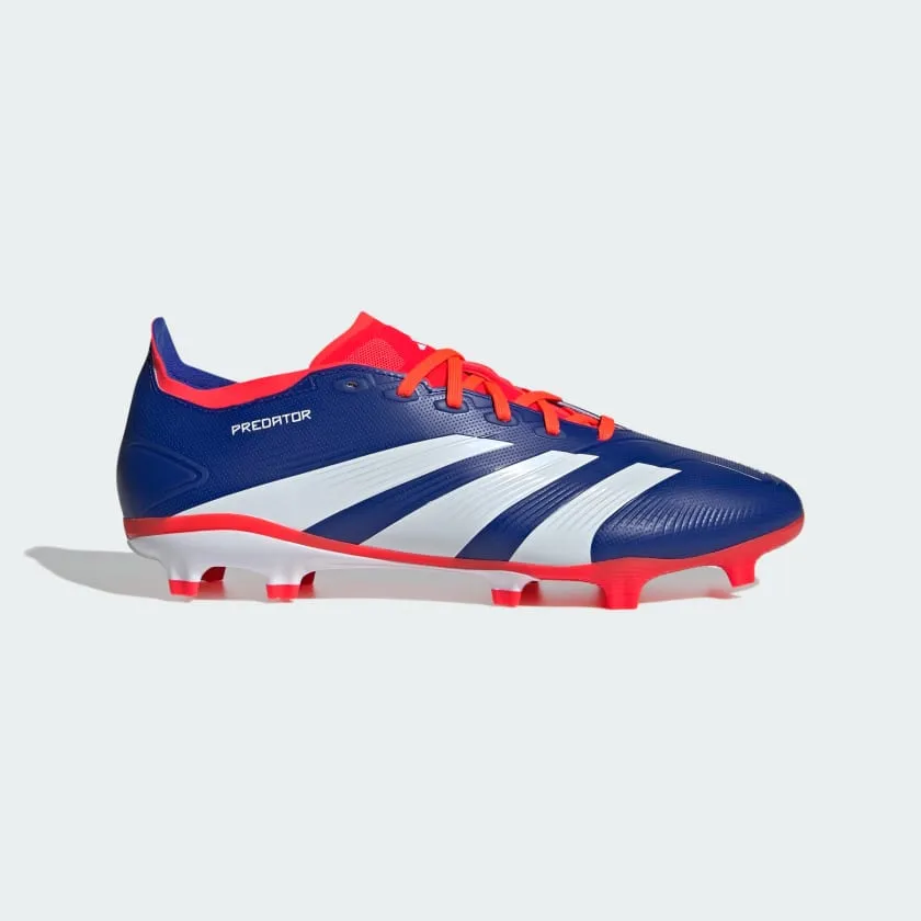 adidas Predator League Firm Ground Soccer Cleats | Lucid Blue-Cloud White-Solar Red | Men's Zero Break-In