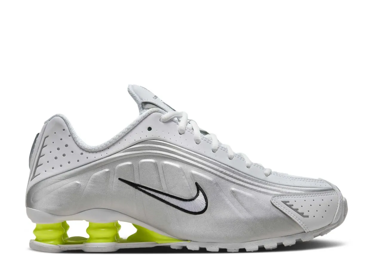 Nike Shox R4 White Metallic Silver Volt for fitness
