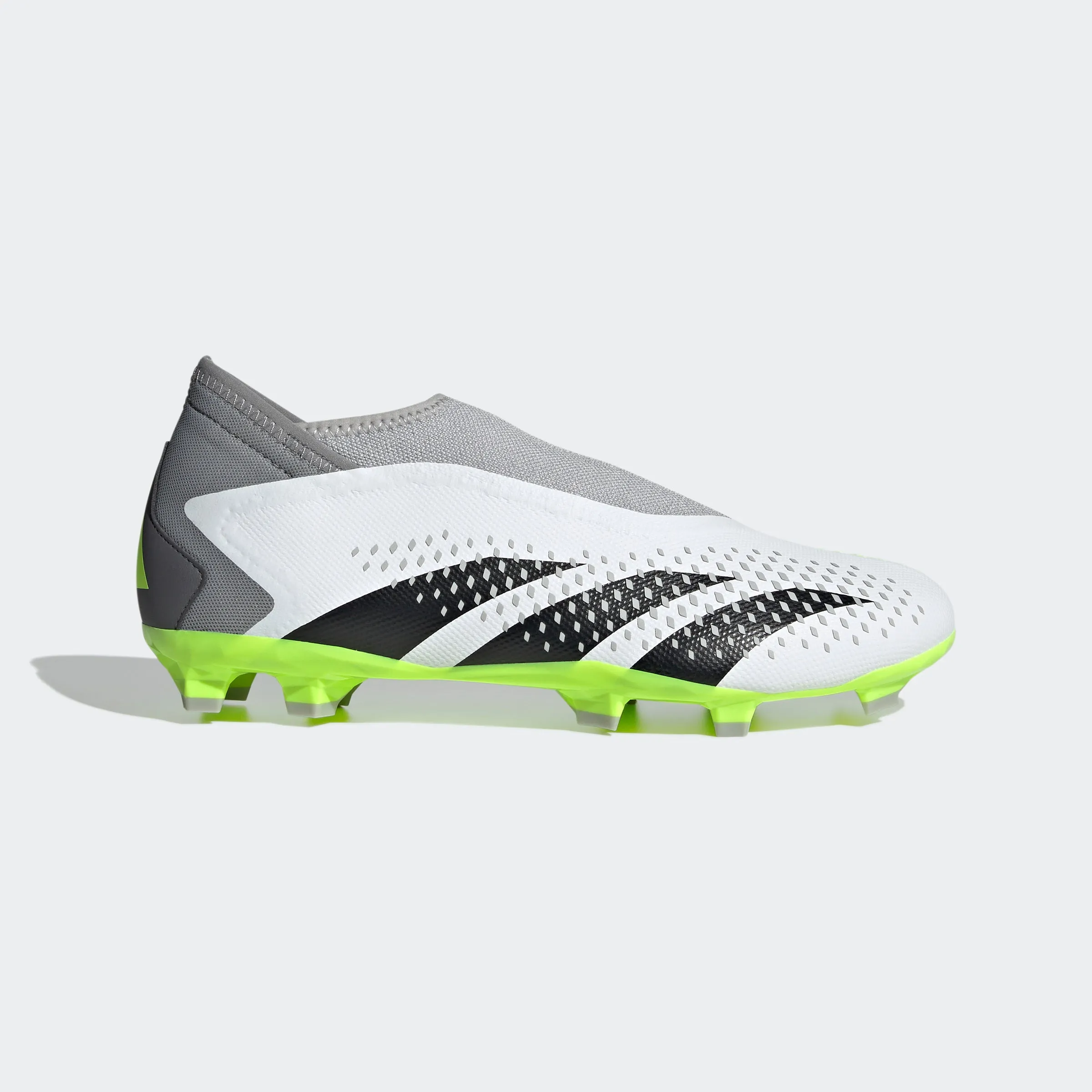 adidas Predator Accuracy.3 Laceless Firm Ground Soccer Cleats | White/Black | Men's Agility Flow
