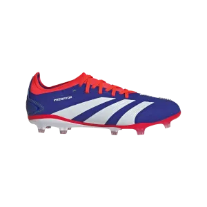 Match Routine adidas Predator Pro Firm Ground Soccer Cleats | Cloud White-Solar Red-Lucid Blue | Men's