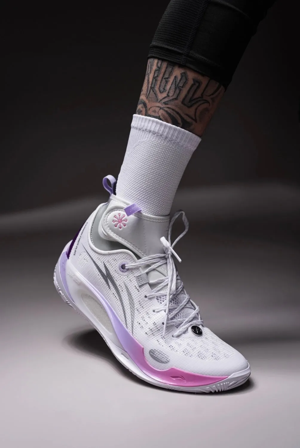 Li-Ning Wade 808 V2 Ultra Mid - White/Purple ReinforcedHeel