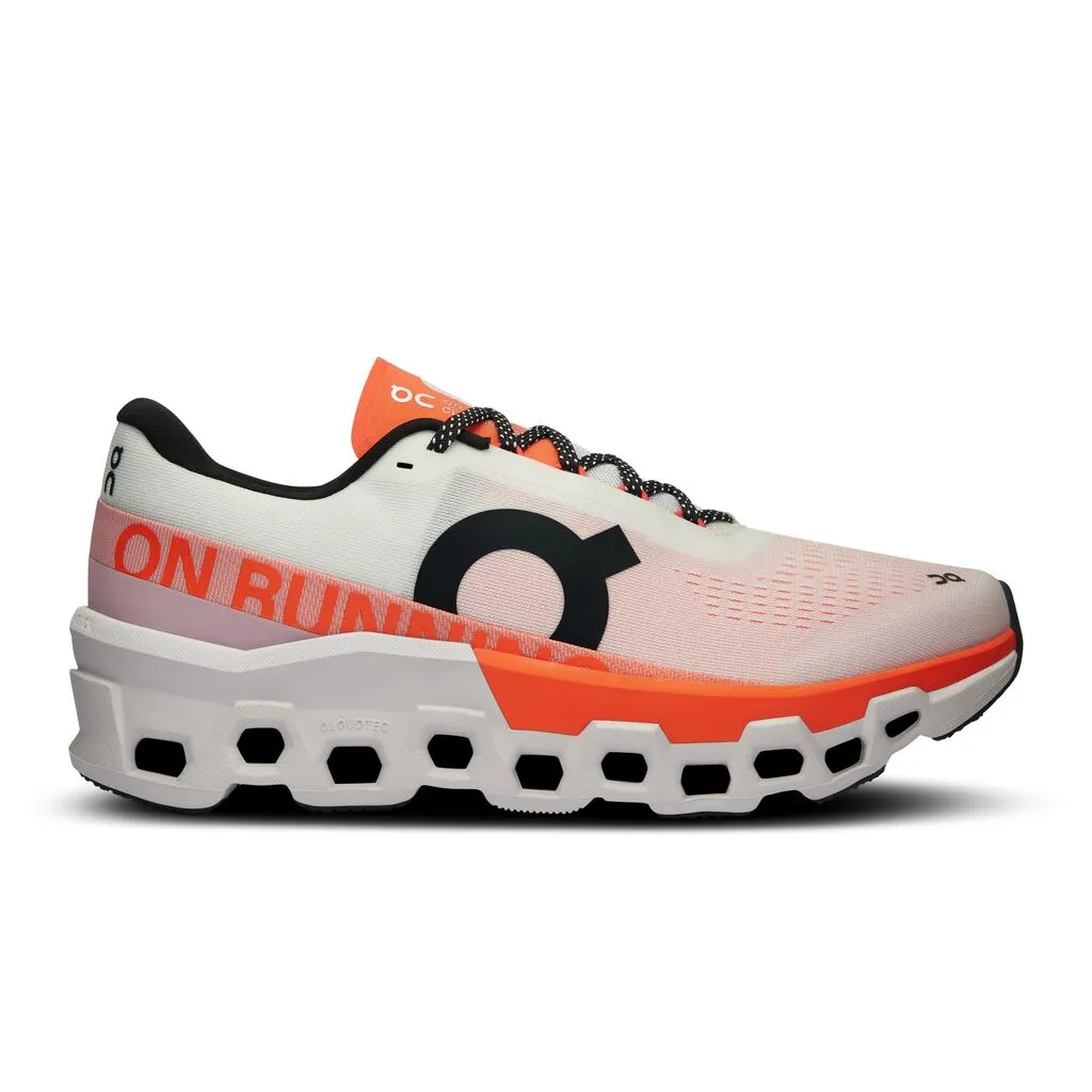 MEN'S CLOUDMONSTER 2 - D - WHITE/FLAME Ventilated Insole Reinforced Arch Bridge