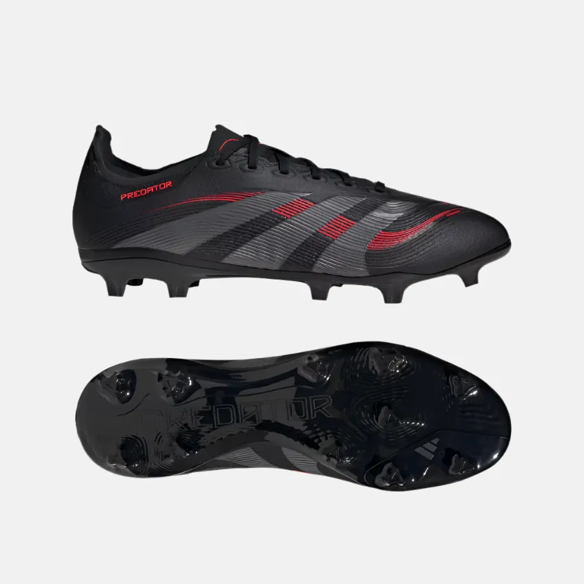 Adidas Predator League Firm Multi-Ground Unisex Football Shoes -Core Black/Grey Four/Lucid Red Photo Glam Star Edge