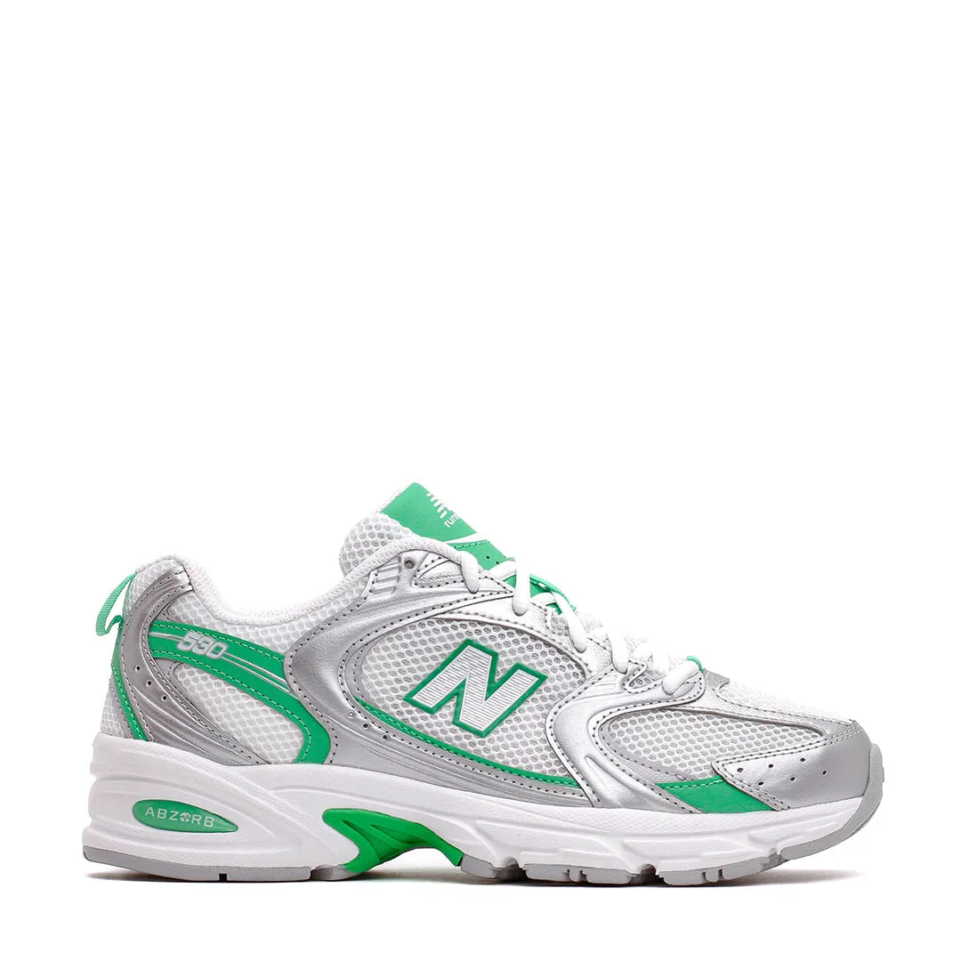 New Balance Unisex 530 Silver Metallic Green Apple U530APL Lean Build Reinforced Heel Support