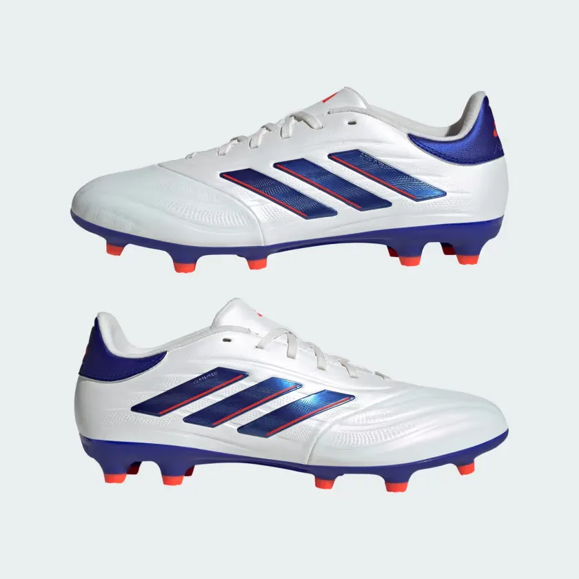 Kids Fun Heritage Line Adidas Copa Pure 2 League Firm Ground Unisex Football Shoes -Cloud White/Lucid Blue/Solar Red