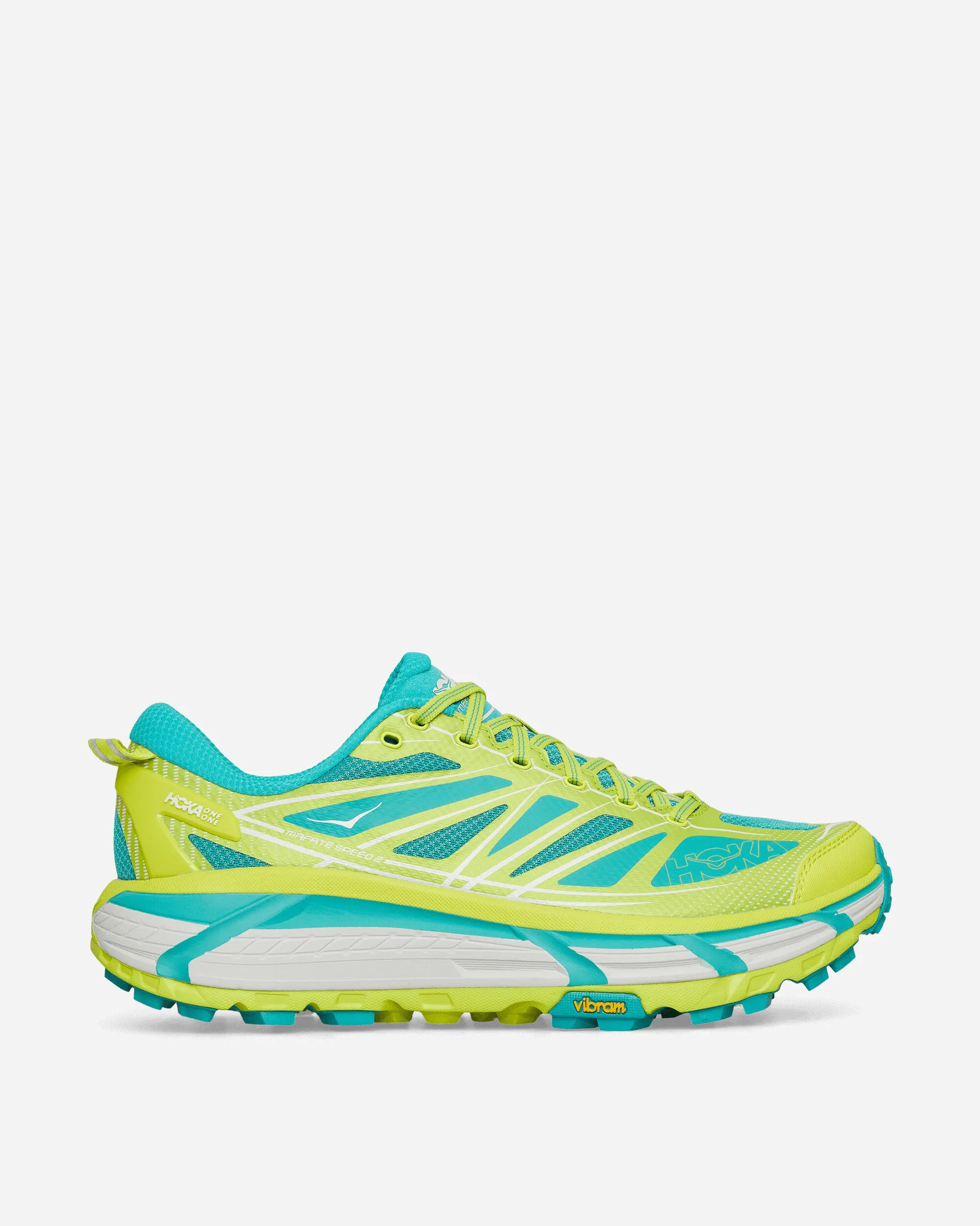 Mafate Speed 2 Sneakers Hoka Citrus / Electric Aqua Mid Top Design