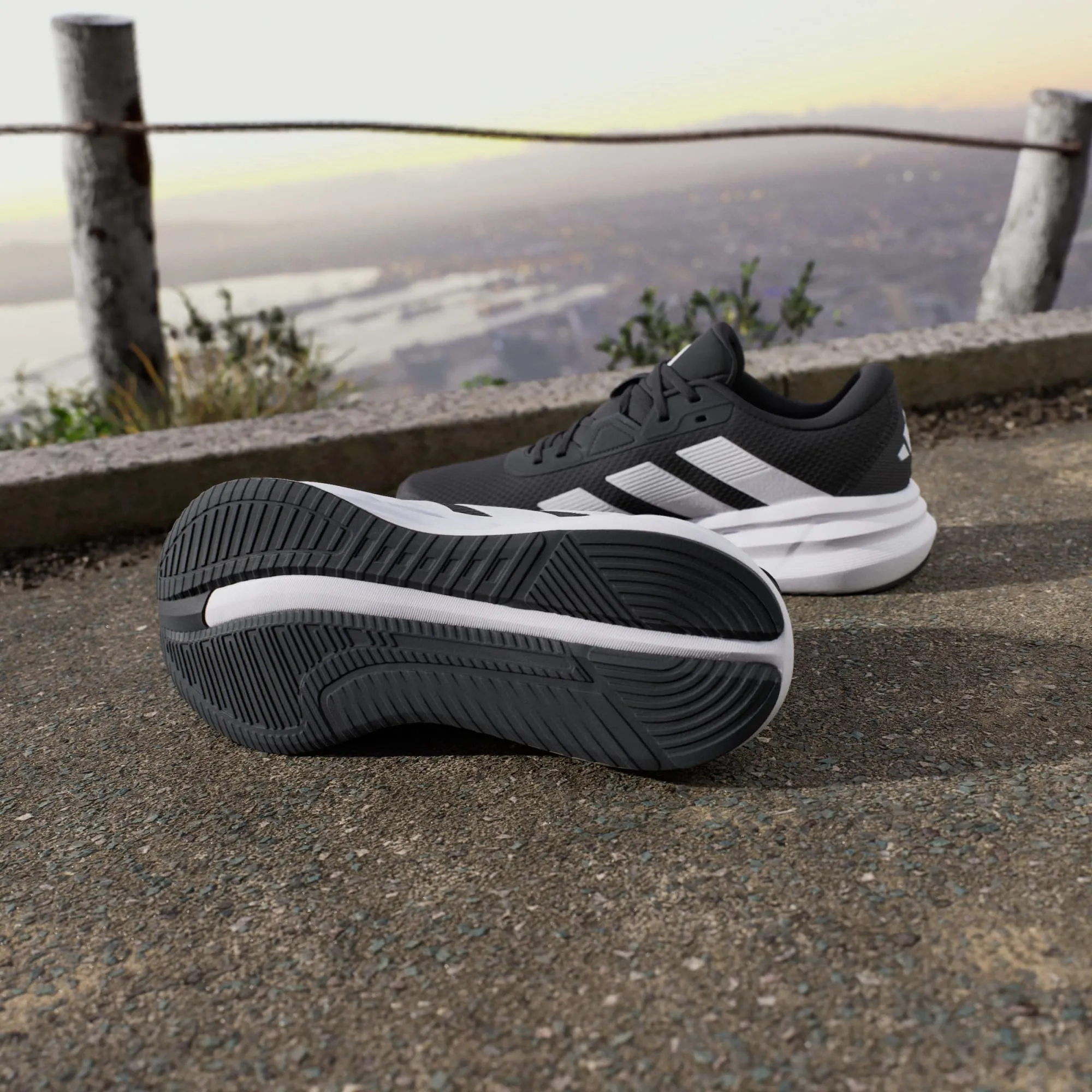 Adidas Men'S Galaxy 7 Black/White Running Shoes Dark Edge