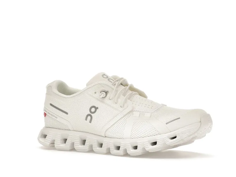 On Running Cloud 5 Undyed-White Sleek Outline Shallow Footprint