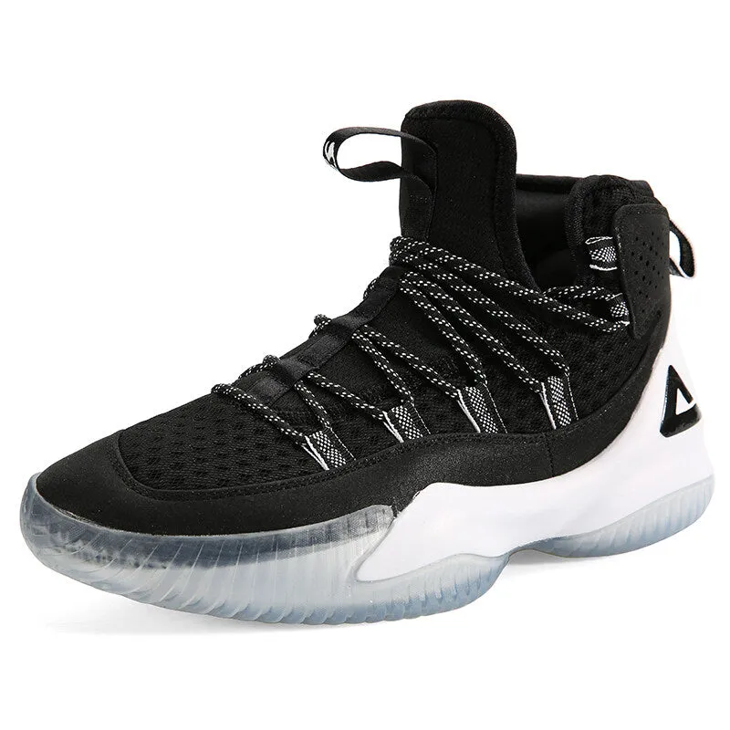 Street Casual Thermoplastic Unit PEAK Men Court Basketball Shoes Cushioning Sneakers Black White  DA830551