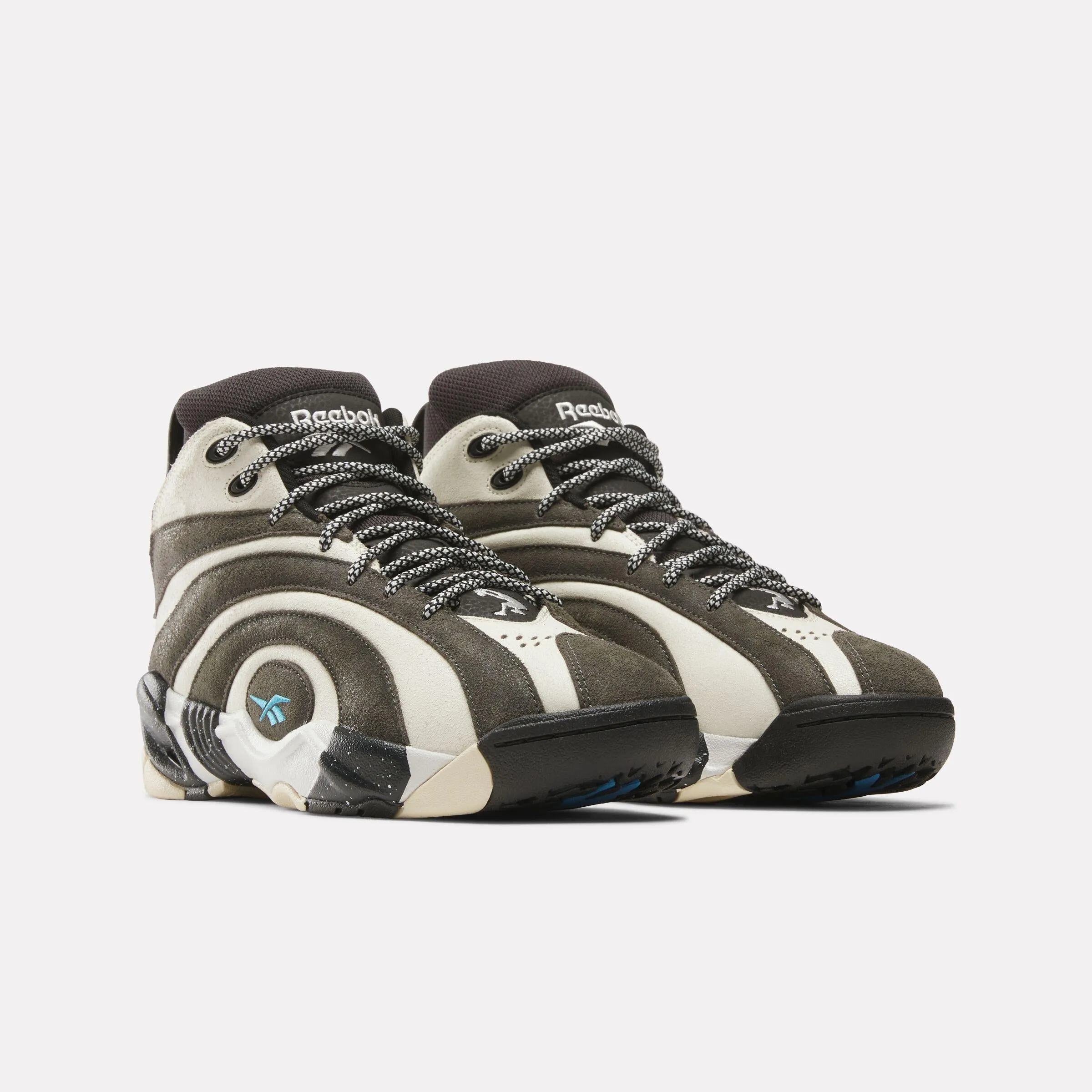 Reebok Footwear Men Shaqnosis Retro Basketball Shoes WASHED BLACK/CHALK/BLUE Water Edge Breath Fresh