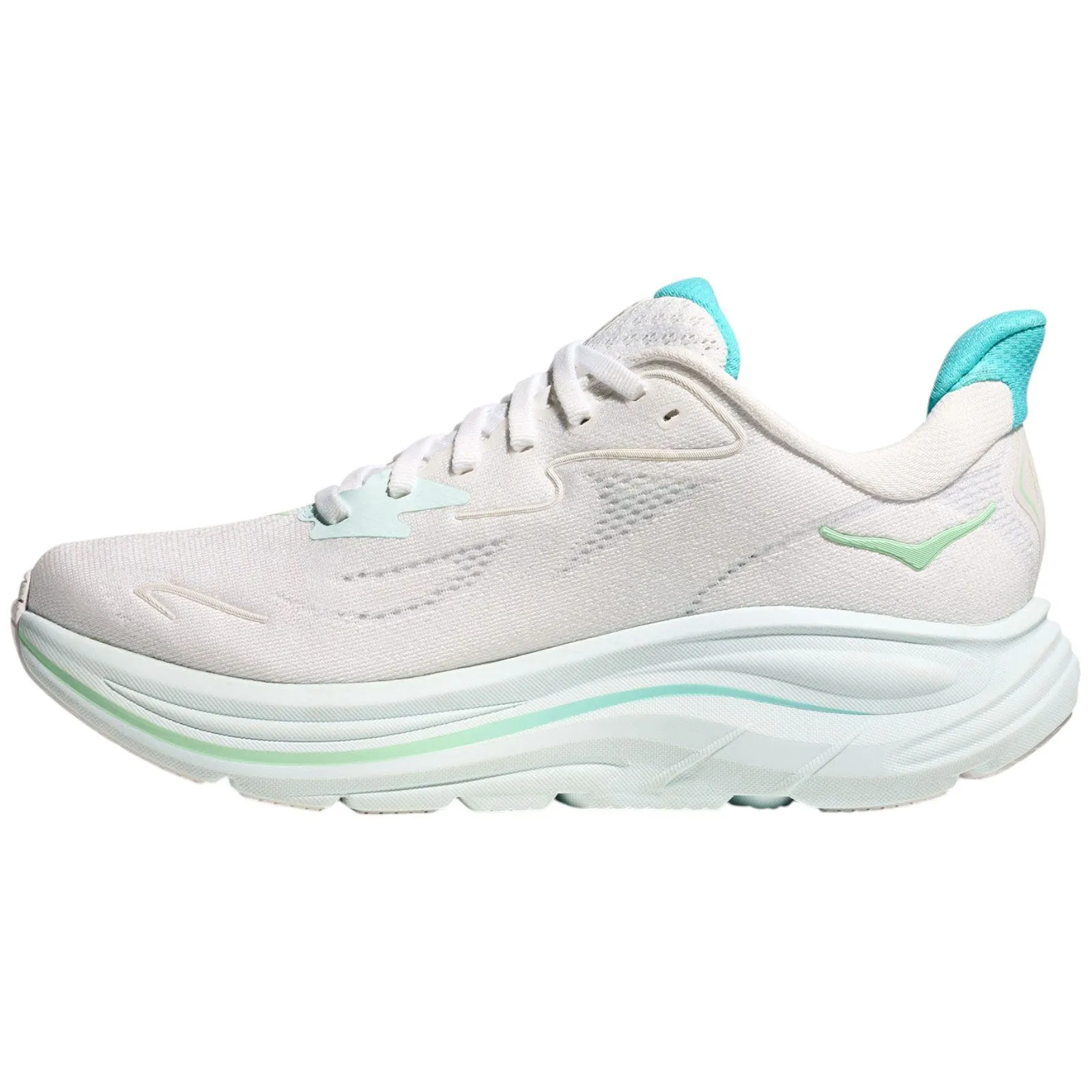 Hoka Clifton 10 Womens Running Shoes Reinforced Collar Padding Microfiber Lining