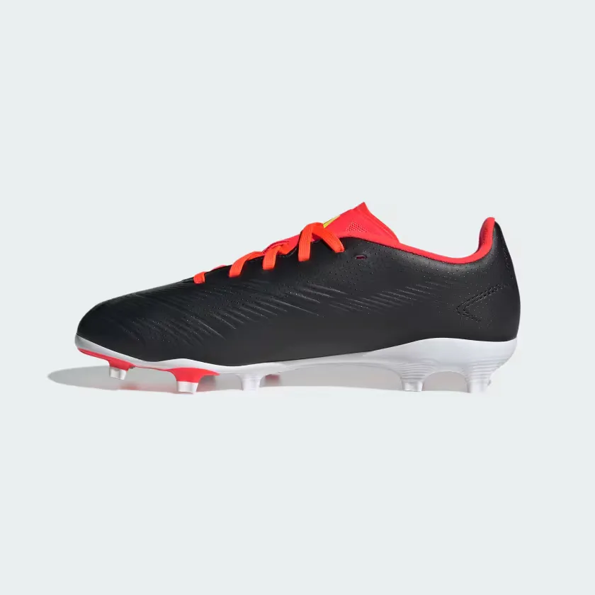 Foam Base Work Life Adidas Predator 24 League Firm Ground Soccer Kids Unisex Shoes (4-7Year) -Core Black/Cloud White/Solar Red