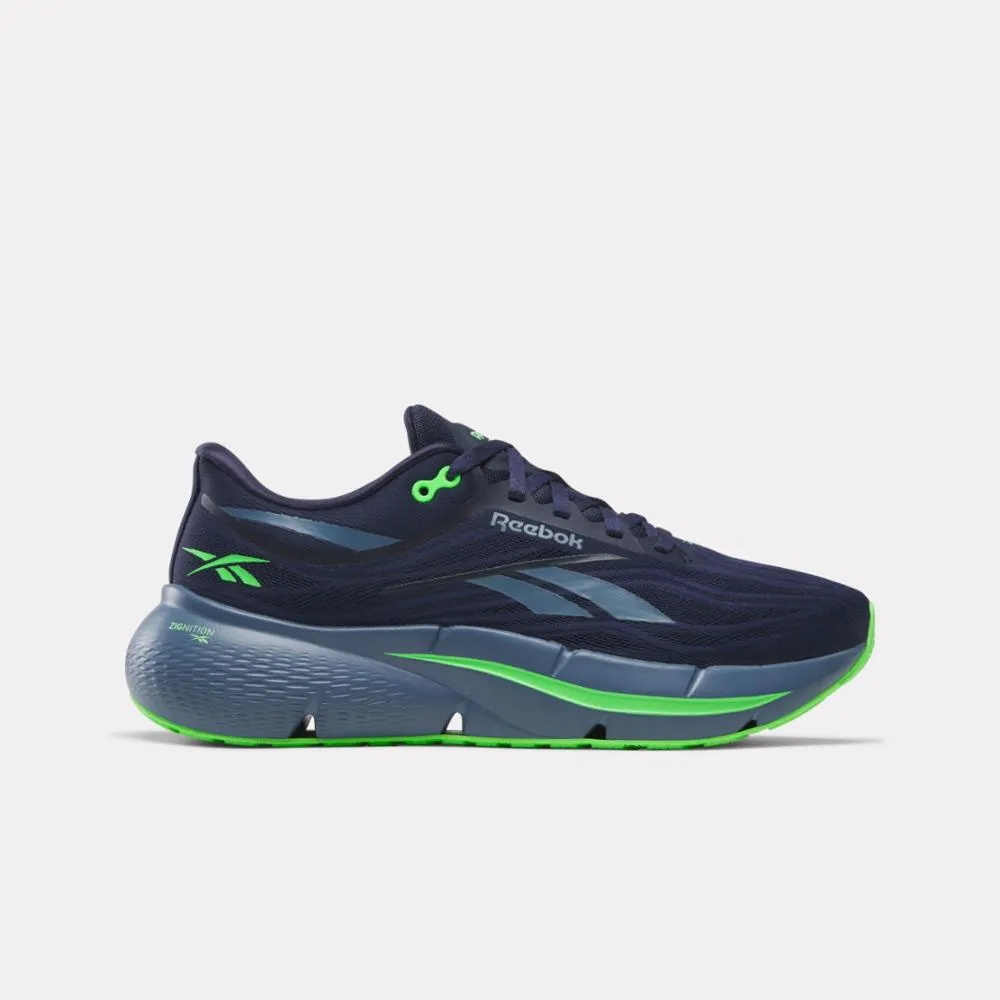 flat - terrain running rehabilitation aid Reebok Footwear Men Zignition Running Shoes VECTOR NAVY/SHADOW/SOLAR LIME