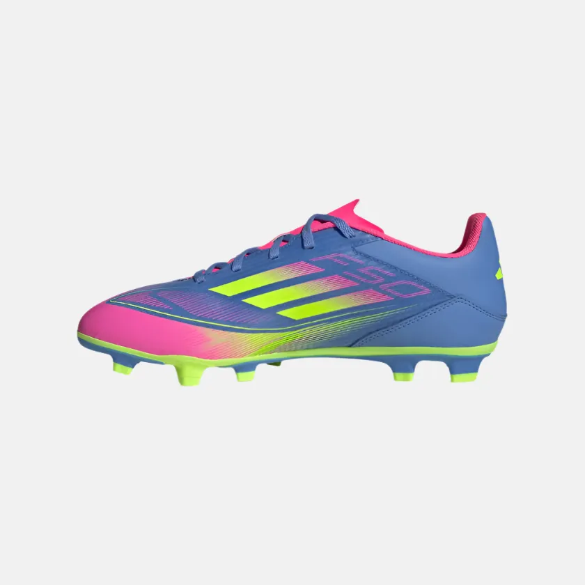 Adias F50 Club Firm/Multi-Ground Men's Football Shoes -Blue Fusion/Lucid Lemon/Lucid Pink Ventilation holes