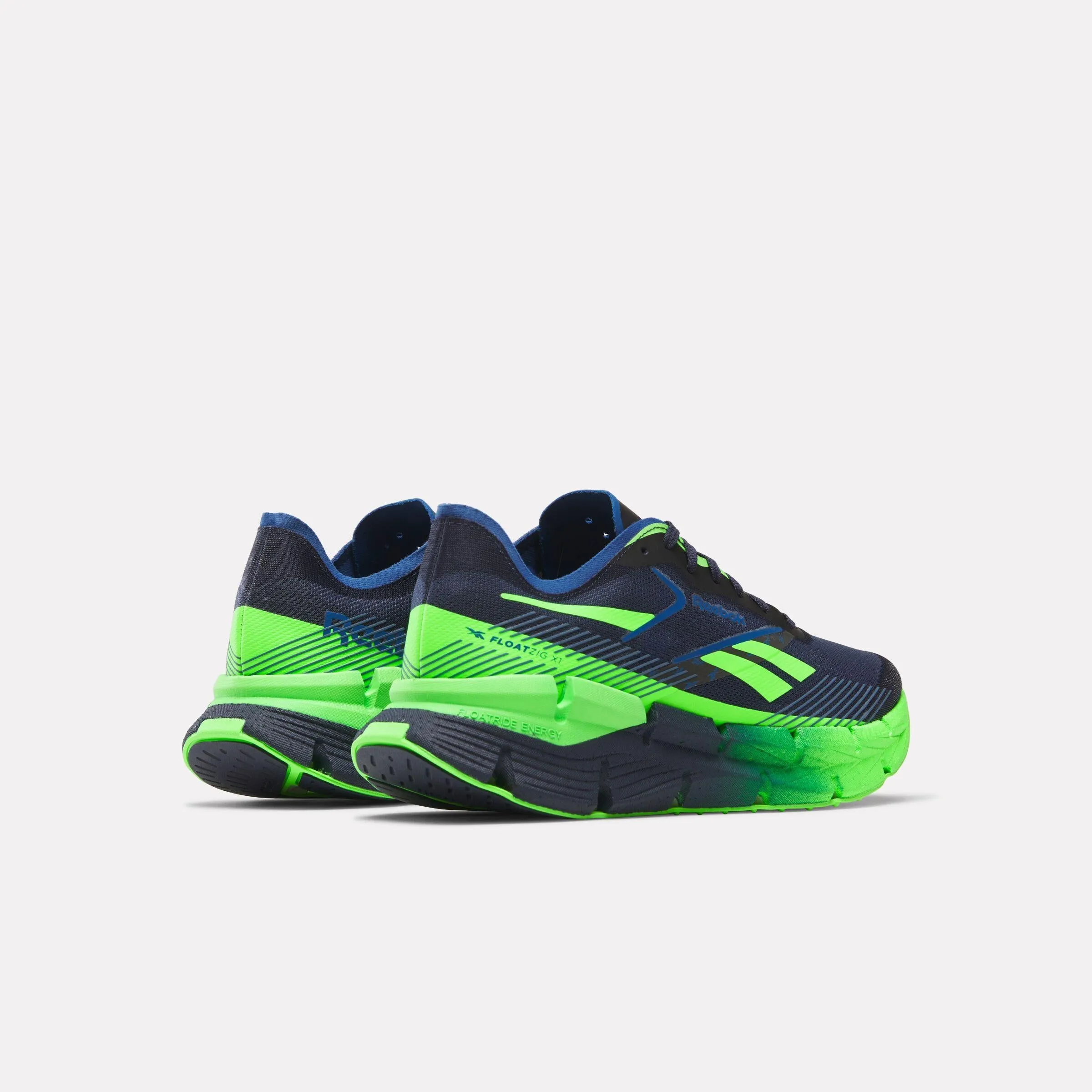 Reebok Footwear Men FloatZig X1 Shoes VECTOR NAVY/SOLAR LIME/TWILIGH foot - friendly - feature shoes