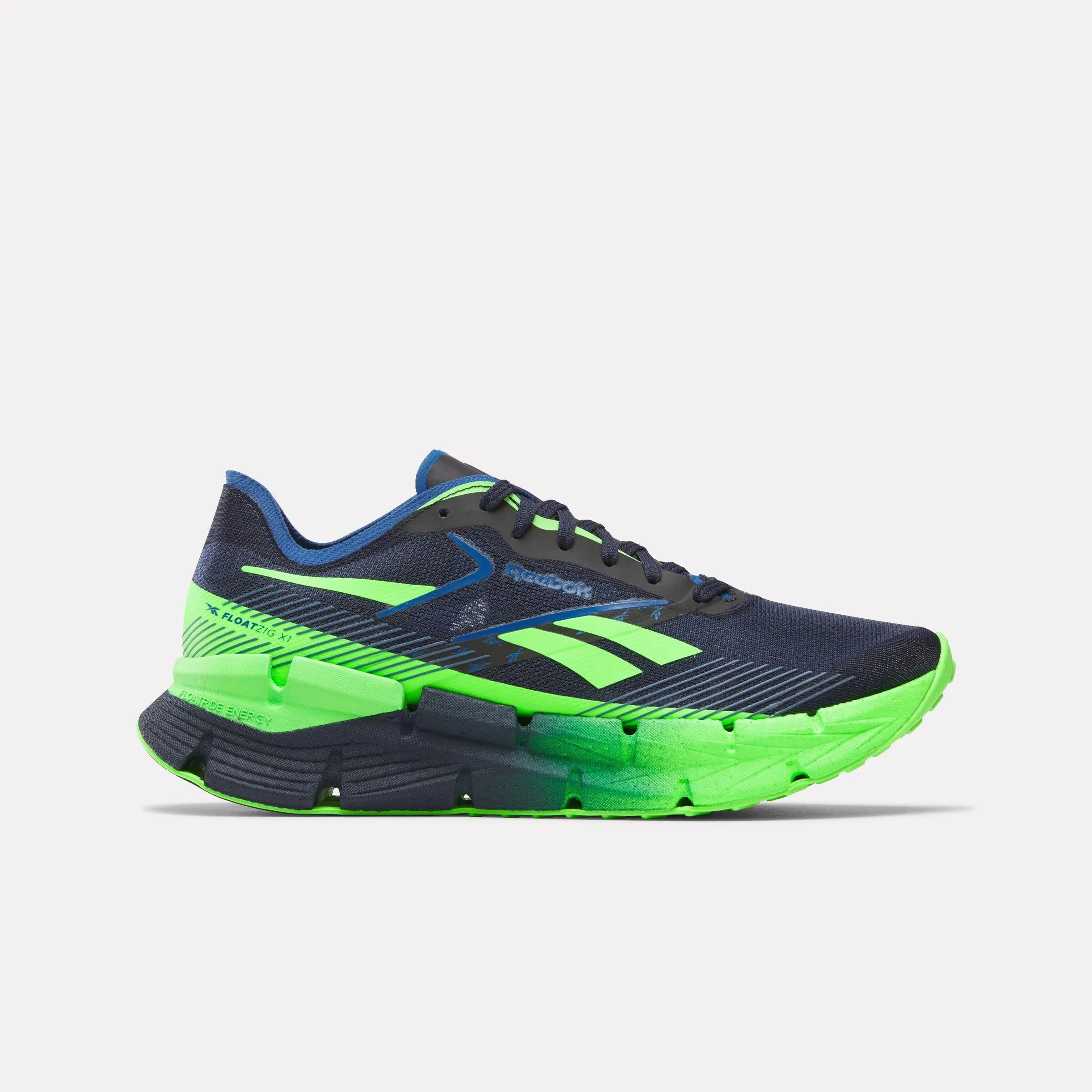 Reebok Footwear Men FloatZig X1 Shoes VECTOR NAVY/SOLAR LIME/TWILIGH performance enhancing