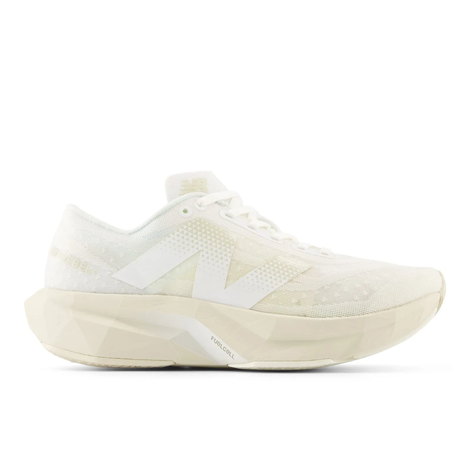 WOMEN'S FUELCELL REBEL V4 - B - LJ4 WHITE/LINEN/SEA SALT Stabilizing Heel Clip Cushioned Walk