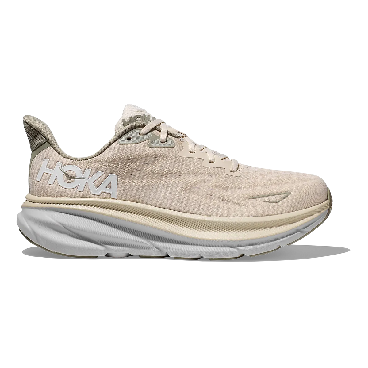 Flexible Motion Adaptive Fit Hoka Clifton 9 - Oat Milk - Barley
