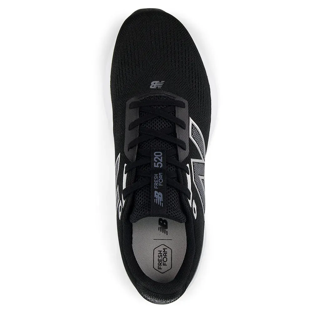 Work Shock Resistant New Balance Men'S 520 V 9 Black/White Running Shoes (Width 2E)