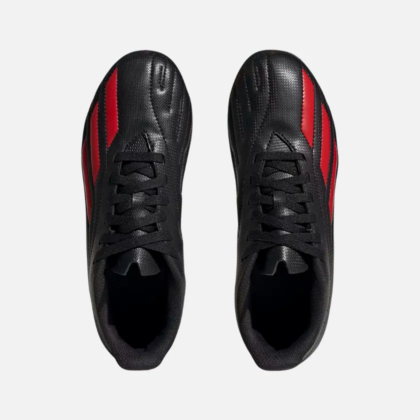 Adidas Deportive II Flexible Ground Kids Unisex Football Shoes (4-7Year) -Core Black/Red/Red Arch support