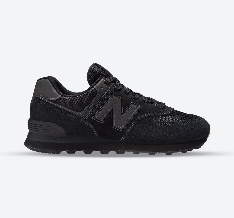 Men's Wide Fit New Balance  ML574EVE Running Sneakers - Exclusive - Black Iconic look