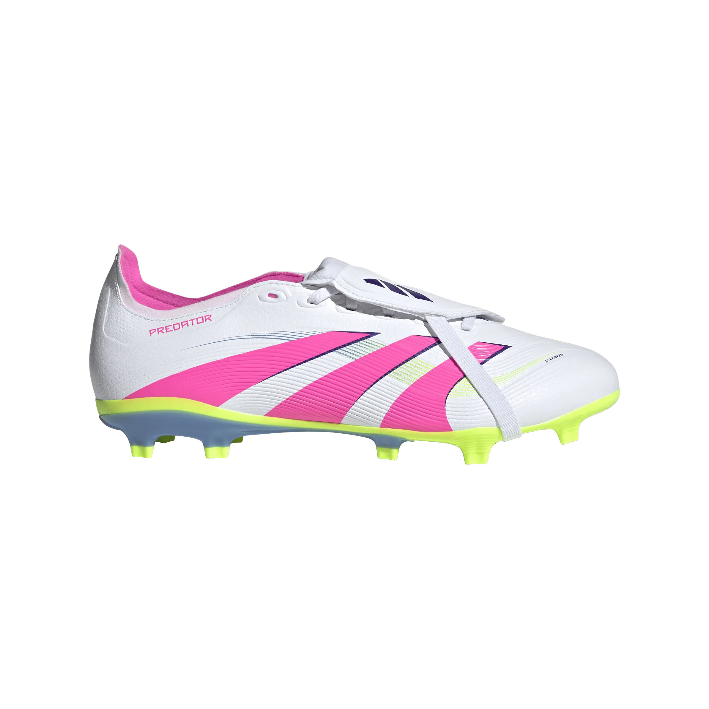 adidas PREDATOR LEAGUE FOLD-OVER TONGUE Firm/Multi-Ground Soccer Cleats | Cloud White-Lucid Pink-Lucid Lemon | Men's Practice Pair