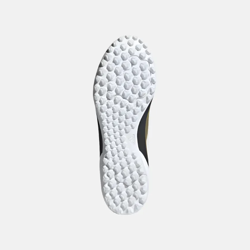 Adidas F50 Club Messi Unisex Turf Football Shoes -Gold Metallic/Cloud White/Core Black Comfortable Design Angel Mood