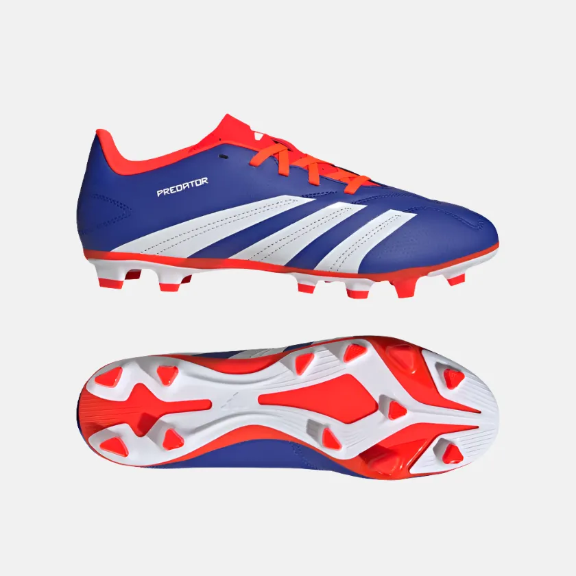Leg Slim Wind Block Adidas Predator Club Flexible Ground Unisex Football Shoes -Lucid Blue/Cloud White/Solar Red