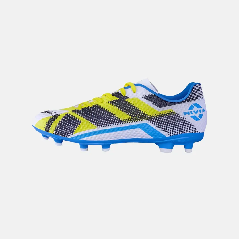 Nivia Dagger Men's Football Shoes -White/Blue Padded