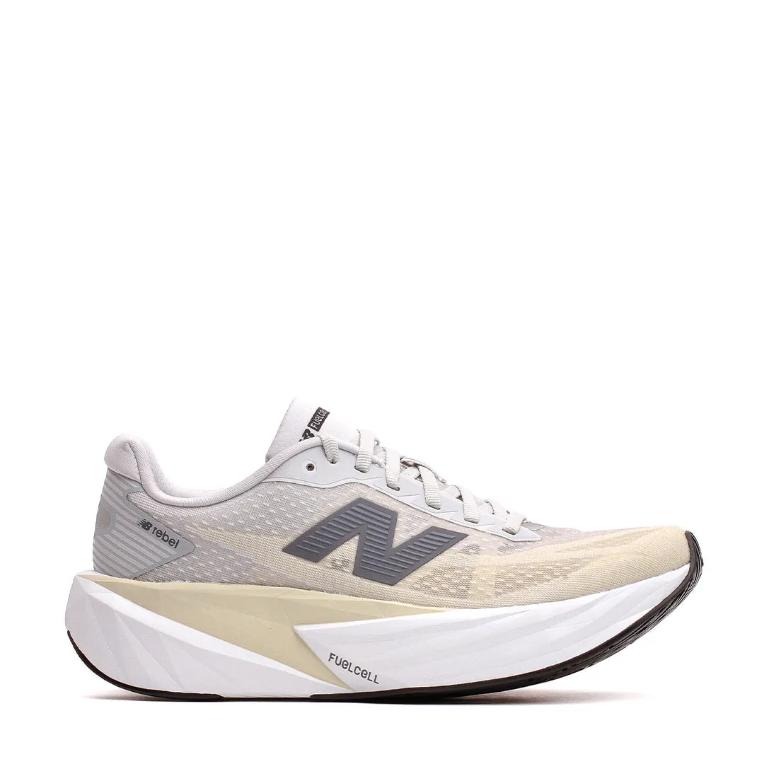 New Balance Women FuelCell Rebel v5 Linen Grey Matter WFCXLX5 Elastic Straps