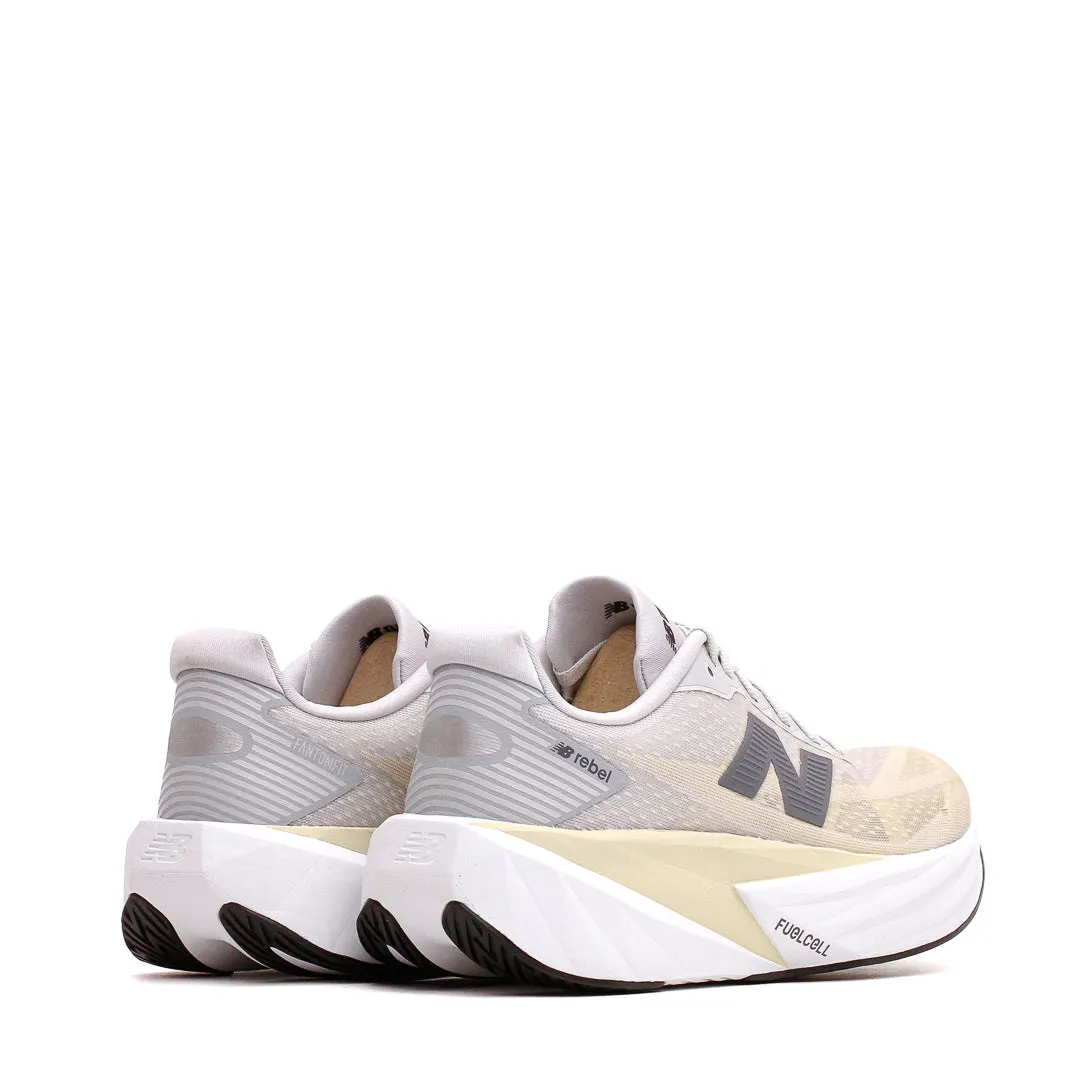 Sleek Ease New Balance Women FuelCell Rebel v5 Linen Grey Matter WFCXLX5