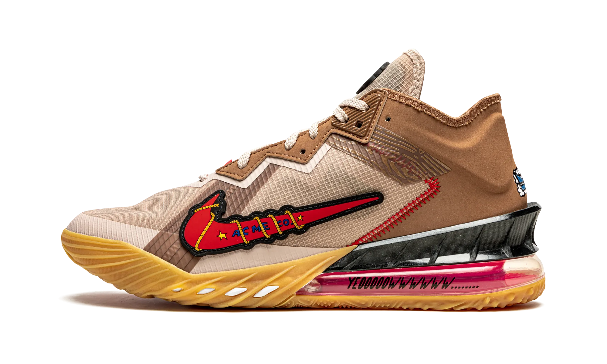 LeBron 18 Low "Wile E. Coyote vs Roadrunner" Jump Lock Support Wear Resistant Toe Guard