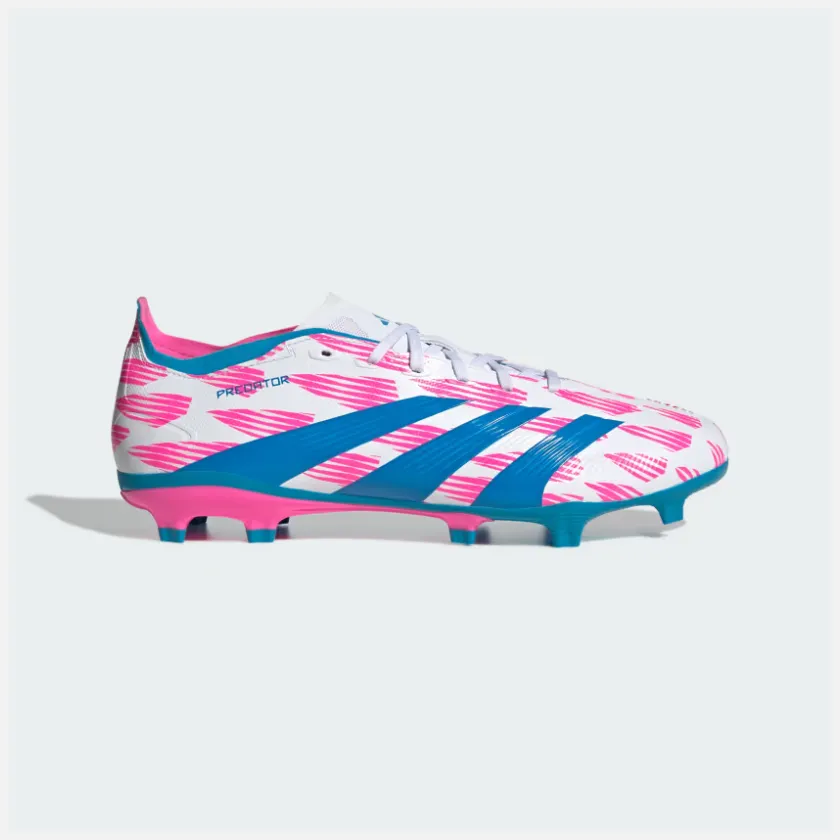 Mix Hue Adidas Predator League Firm Ground Men's Football Shoes -Cloud White/Solar Blue/Solar Pink