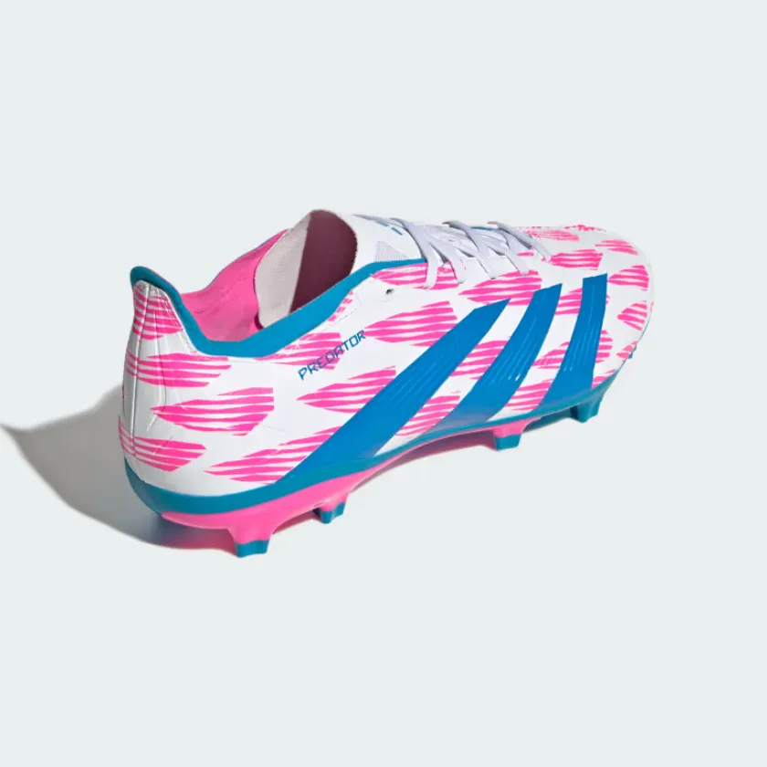 Adidas Predator League Firm Ground Men's Football Shoes -Cloud White/Solar Blue/Solar Pink Moist Guard