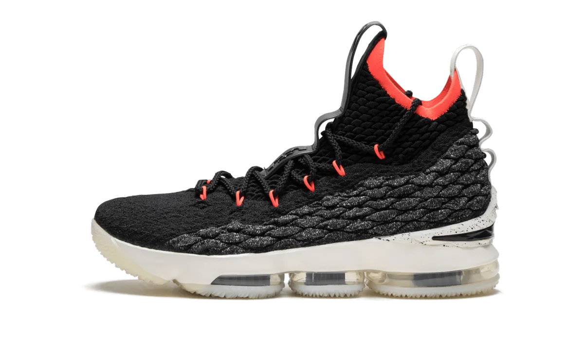 Foot Hugging Engineered Knit Webbing Lebron 15 "Black / Bright Crimson"