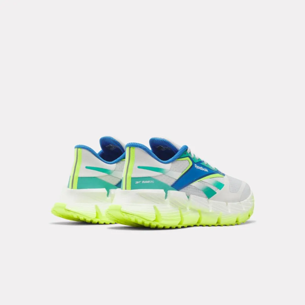 hill training running gear solo running Reebok Footwear Women FloatZig 1 Running Shoes WHITE/UNLEASHED GREEN/DIGITAL