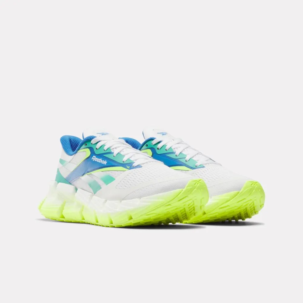 white shoes comfortable - experience shoes Reebok Footwear Women FloatZig 1 Running Shoes WHITE/UNLEASHED GREEN/DIGITAL