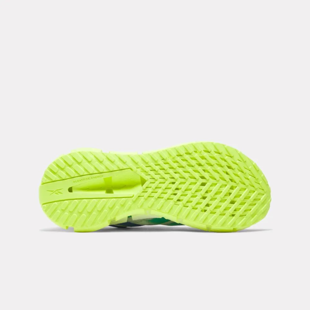 Reebok Footwear Women FloatZig 1 Running Shoes WHITE/UNLEASHED GREEN/DIGITAL Mountain Ankle support strap