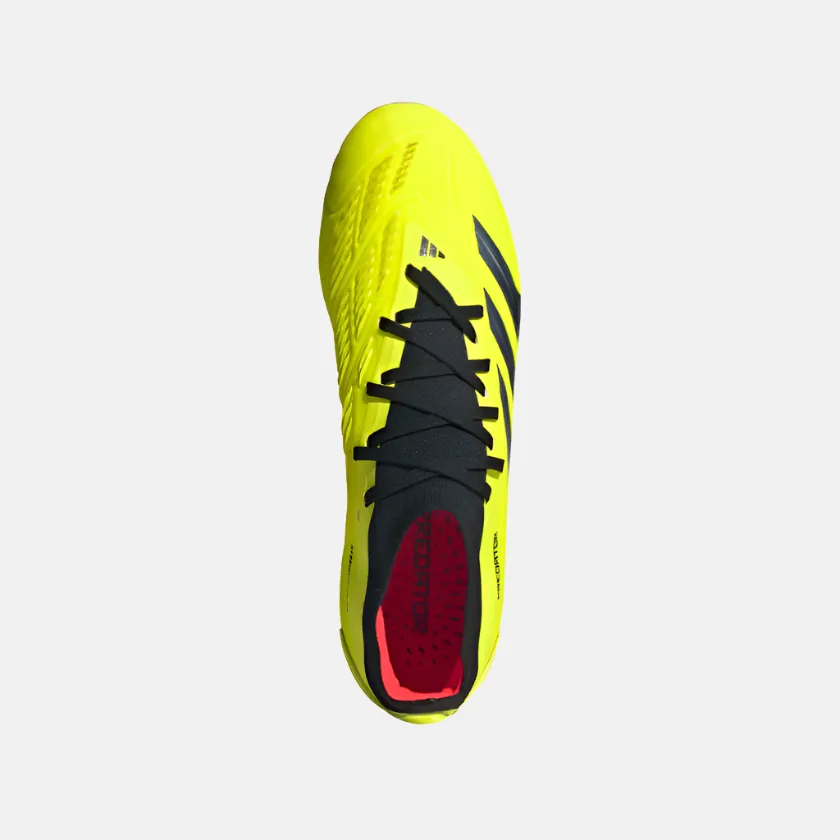 Wind Safe Adidas Predator 24 Pro Firm Ground Football Shoes -Team Solar Yellow 2/Core Black/Solar Red