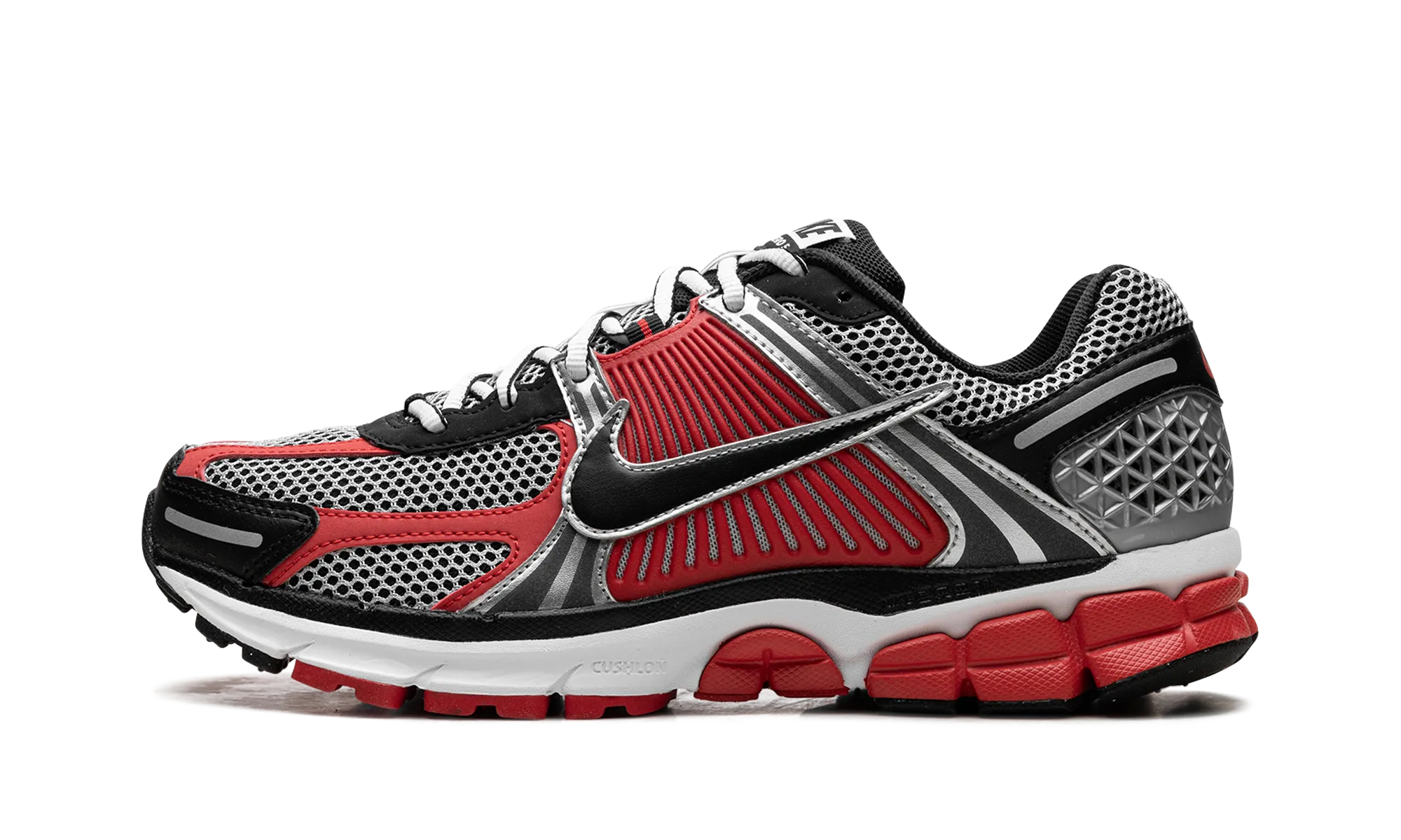 Zoom Vomero 5 "Metallic Silver University Red" color - orange traction - control - technology shoes