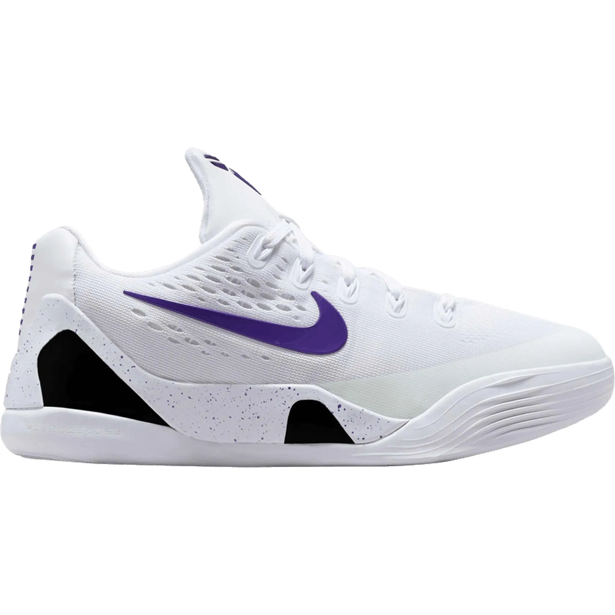 Nike Kobe 9 EM Low TB White Court Purple (GS) Velcro Closure Summer Heat