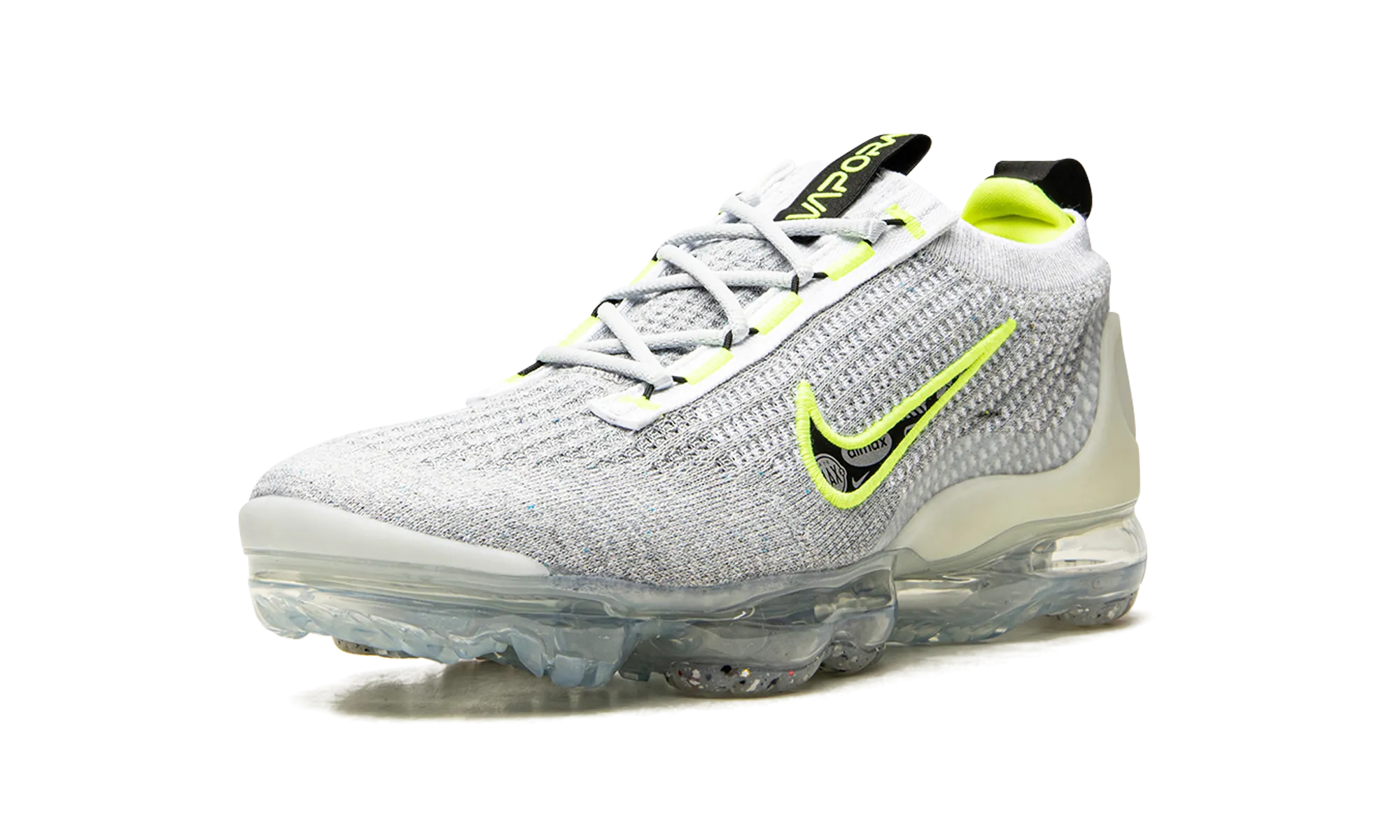 Wide toe box Air Vapormax 2021 Flyknit "'Logo Pack - Wolf Grey Volt'"