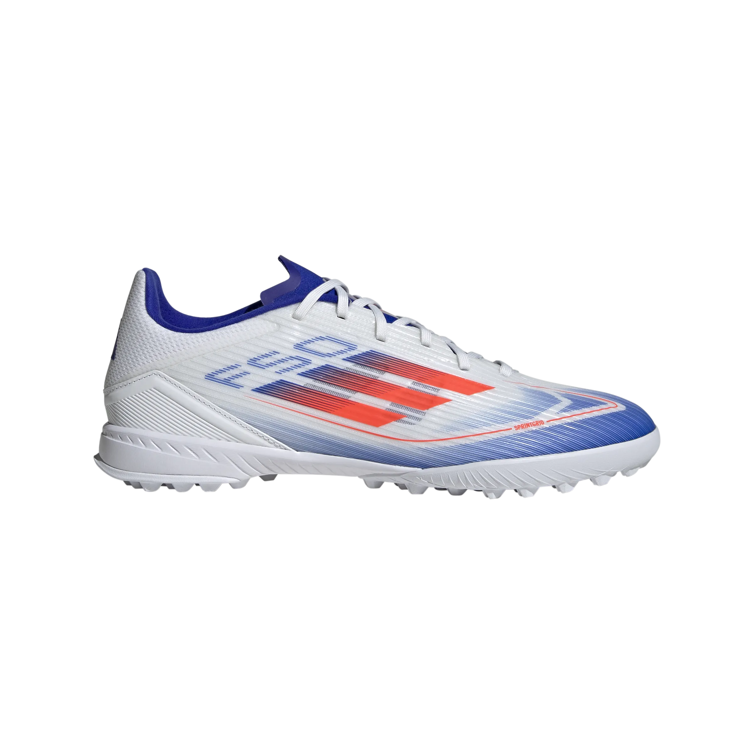 adidas F50 League Artificial Turf Soccer Shoes | Cloud White-Solar Red-Lucid Blue | Men's Kick Training