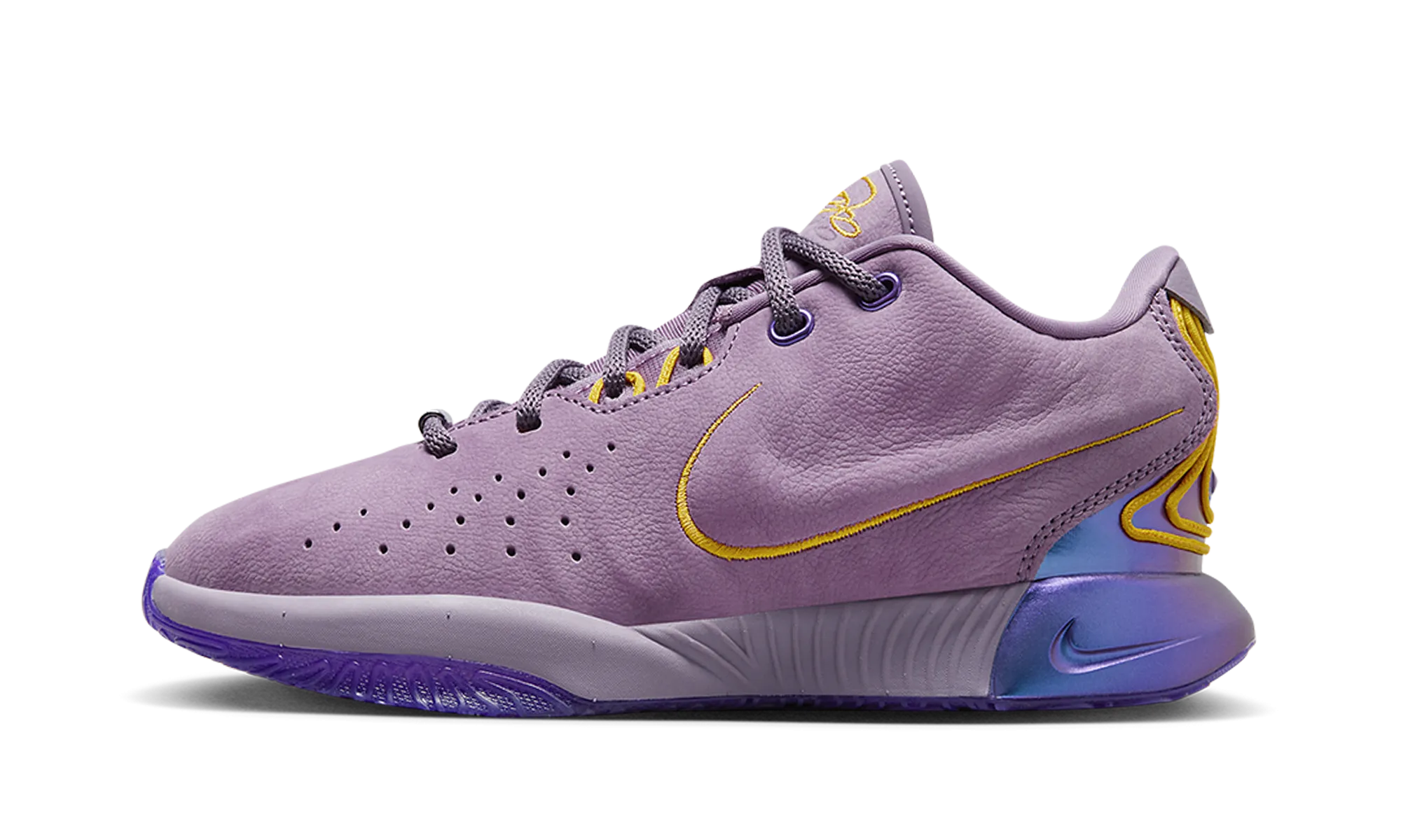 LeBron 21 GS "Purple Rain" Stability Tech Mesh