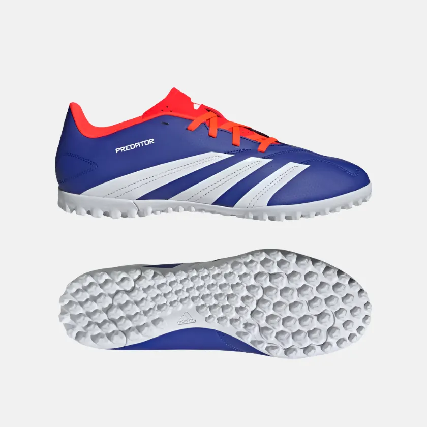 Lightweight Soft Cushioning Adidas Predator Club Turf Unisex Football Shoes -Lucid Blue/Cloud White/Solar Red