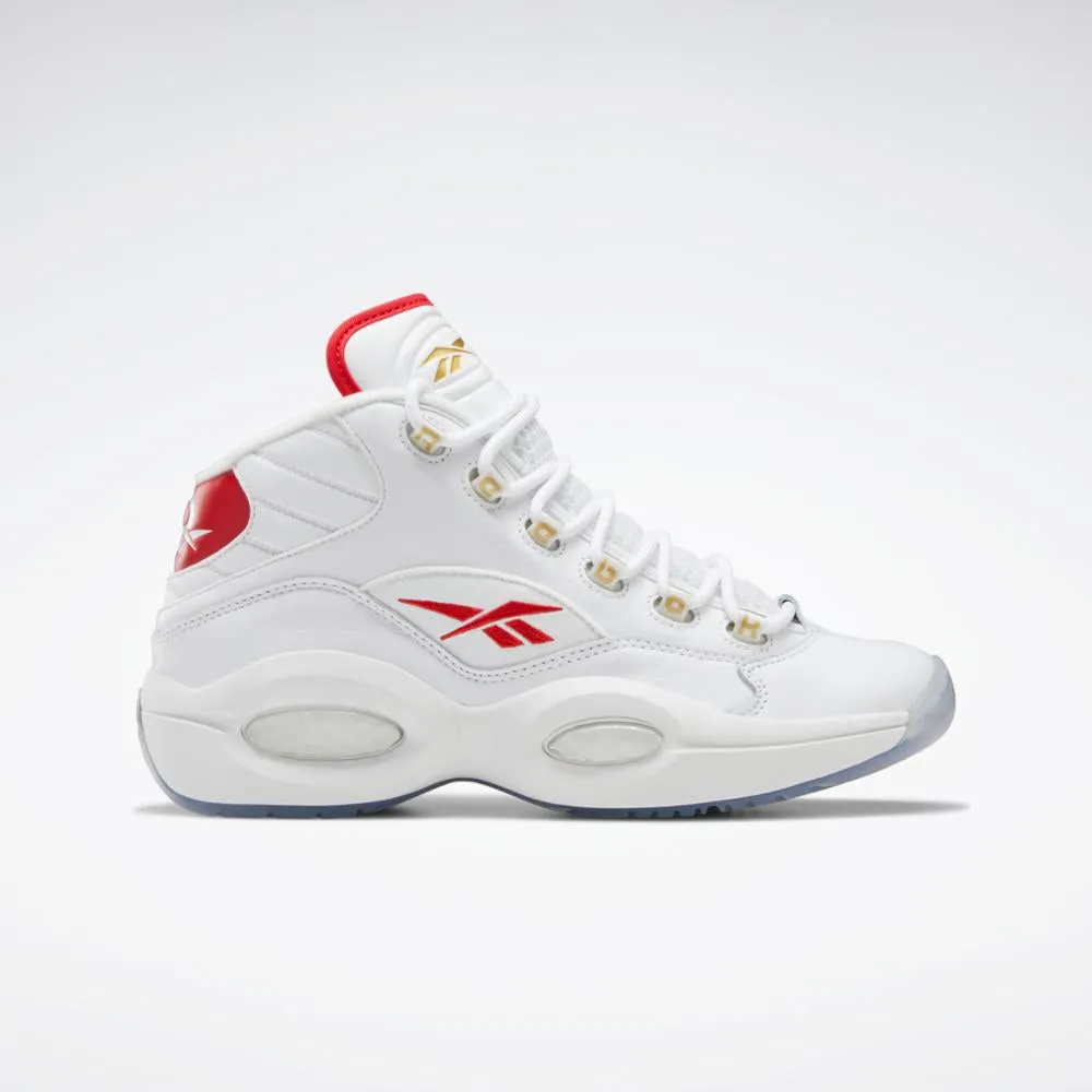 Reebok Footwear Men QUESTION MID FTWR WHT/FTWR WHT/VECTOR RED Antique Glow