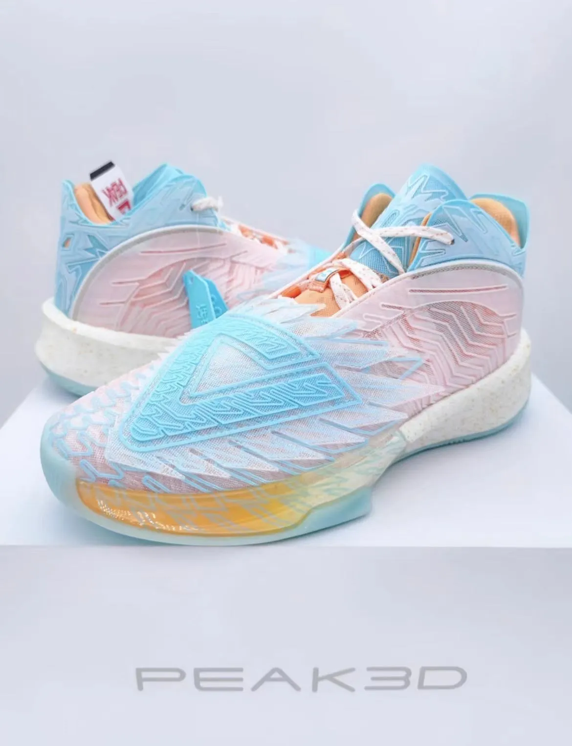 Andrew Wiggins x Peak Big Triangle 3D Printed Basketball Shoes - Pink/Blue Reinforced Seams Flexible Sole