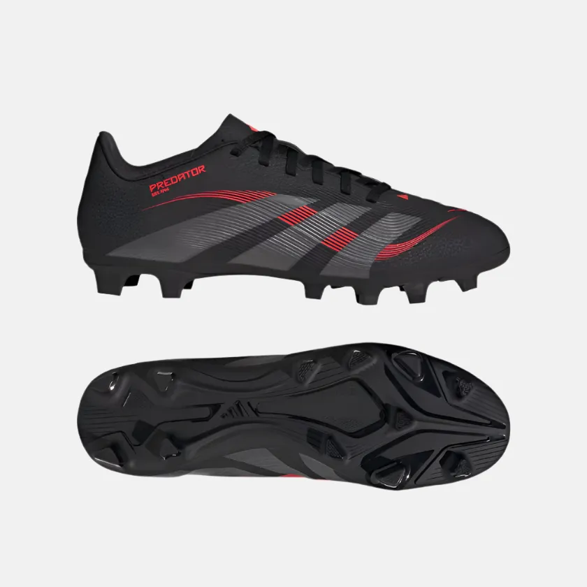 Active Day Street Glow Adidas Predator Club Firm Multi-Ground Football Shoes -Core Black/Grey Four/Lucid Red