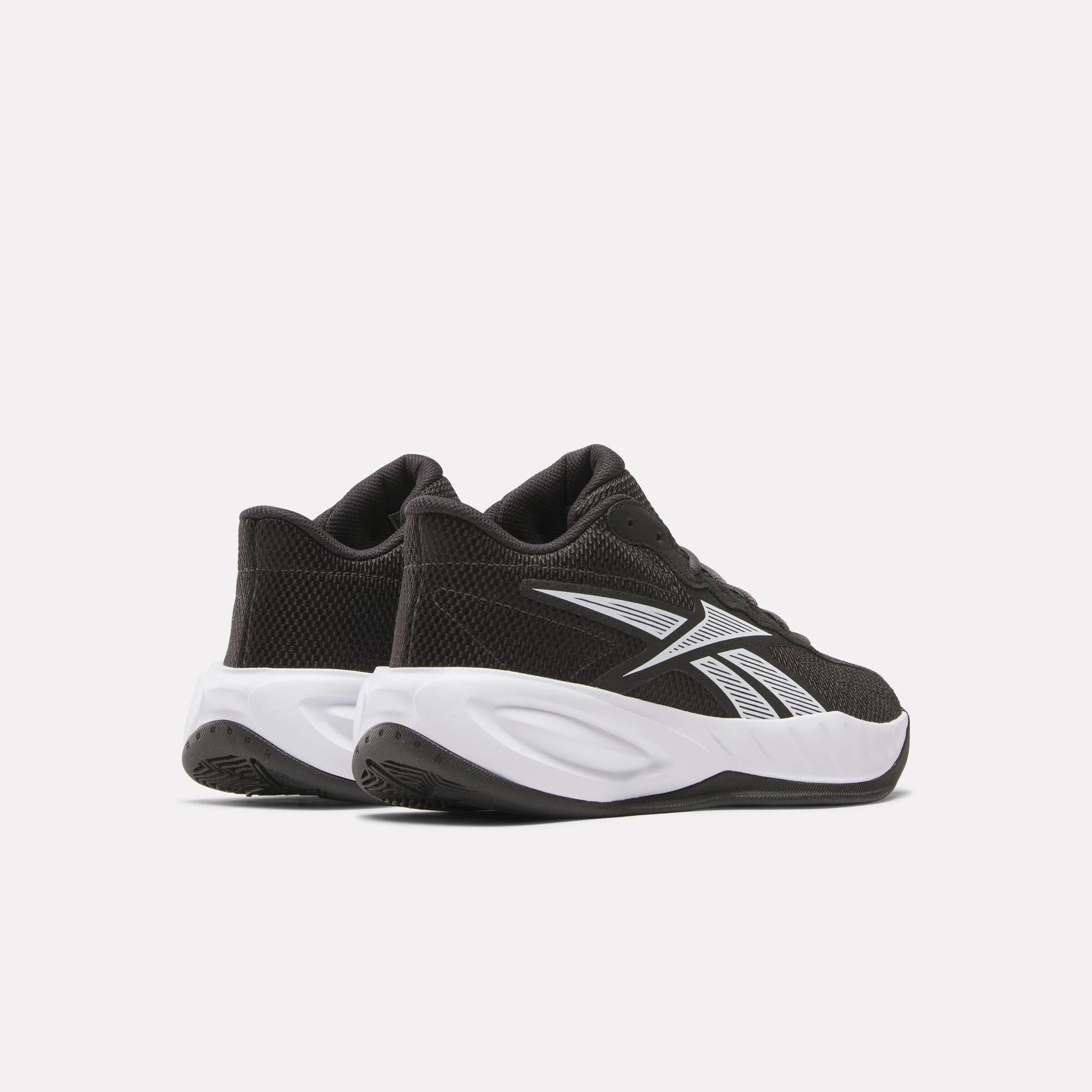 Foot Glow Reebok Footwear Kids Press Basketball Shoes - Grade School CORE BLACK/WHITE/WASHED BLACK